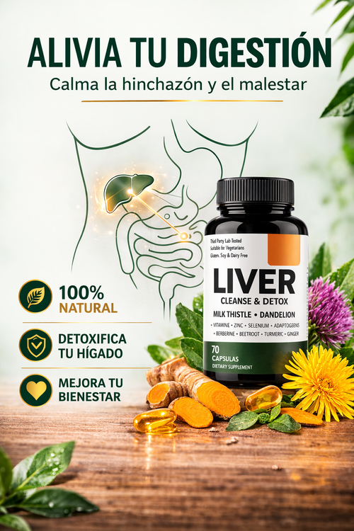 Soporte Natural para el Hígado con Cardo Mariano y Diente de León