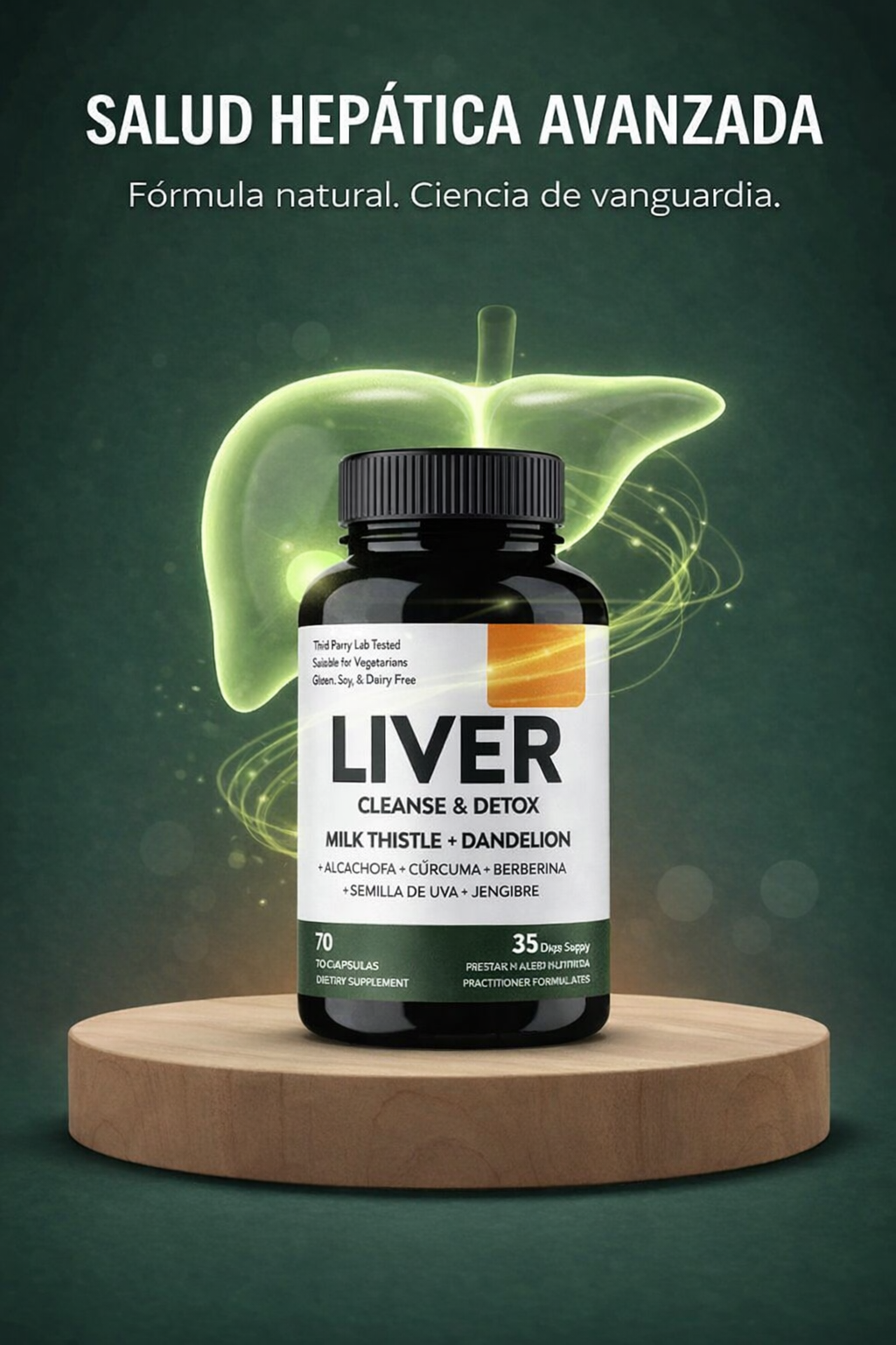 Soporte Natural para el Hígado con Cardo Mariano y Diente de León