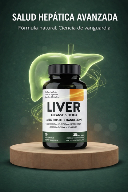 Soporte Natural para el Hígado con Cardo Mariano y Diente de León