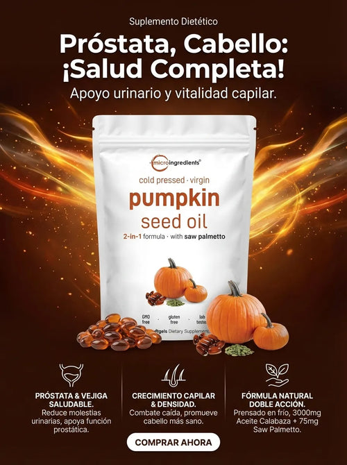 Cápsulas de aceite de semilla de calabaza alivia la próstata