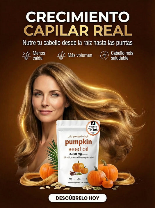 PUMPKIN SEED OIL - Crecimiento y densidad capilar Semillas de Calabaza